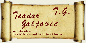 Teodor Goljović vizit kartica